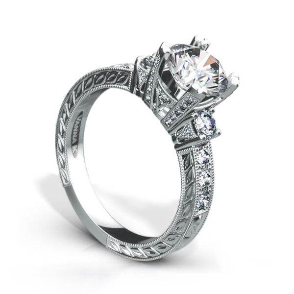18K White Gold Diamond Engagement Ring