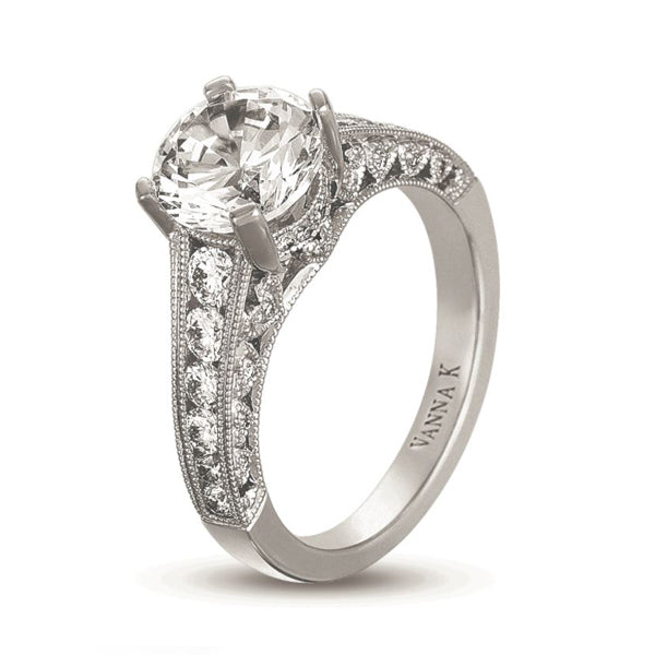 18K White Gold Diamond Engagement Ring