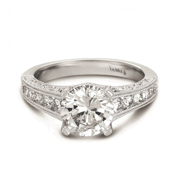 18K White Gold Diamond Engagement Ring