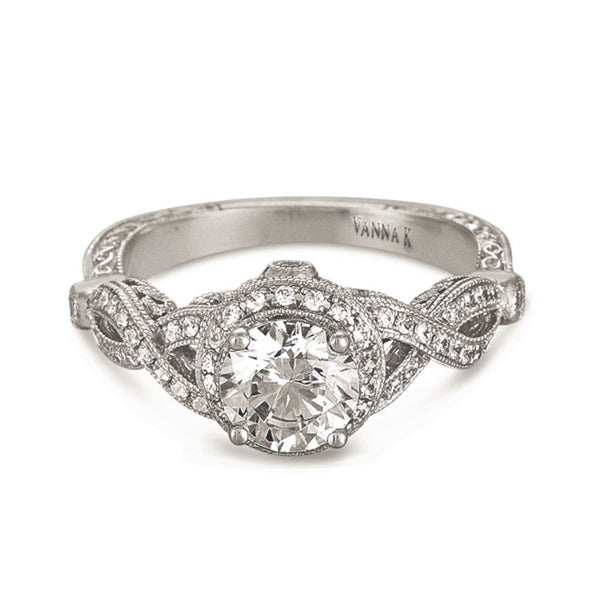 18K White Gold Diamond Engagement Ring