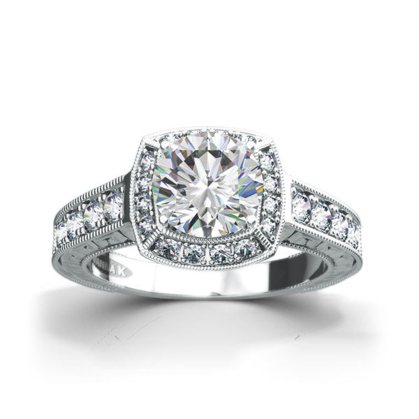 18K White Gold Diamond Engagement Ring
