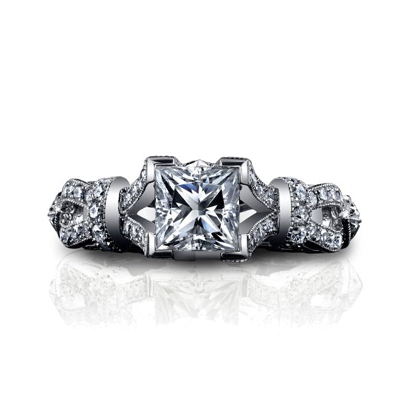 18K White Gold Diamond Engagement Ring