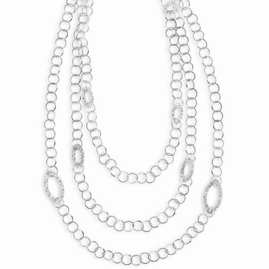 STERLING SILVER LONG LINK NECKLACE