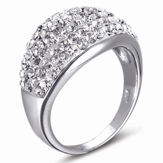STERLING SILVER RING WITH CZ STONES