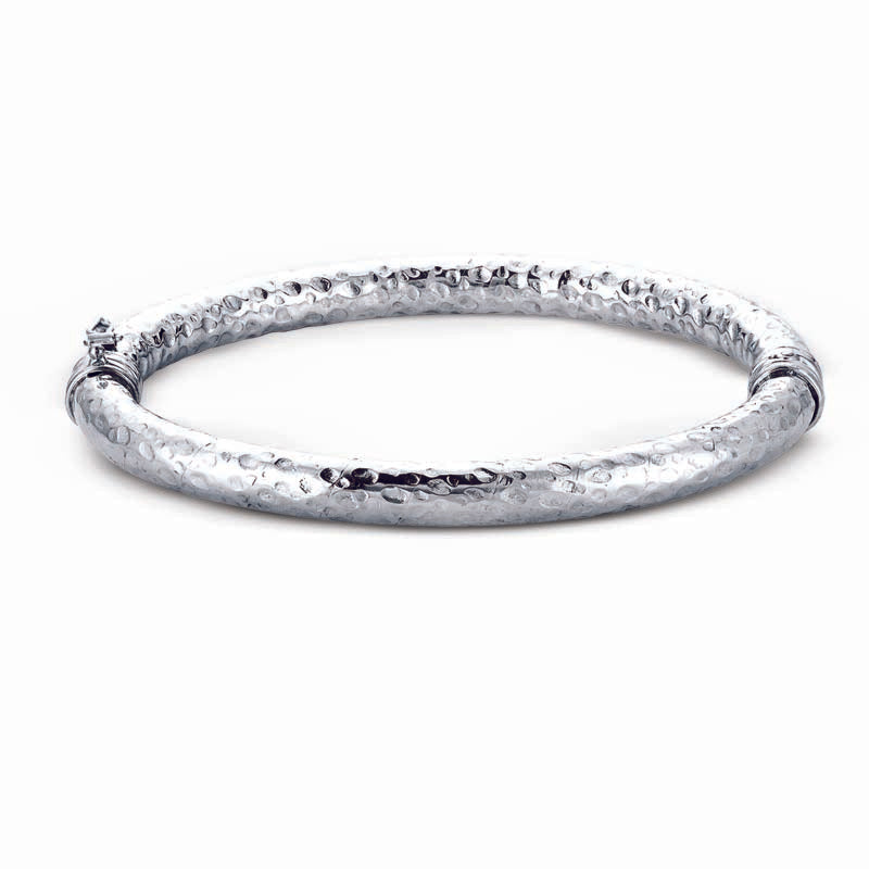 STERLING SILVER HAMMERED BANGLE