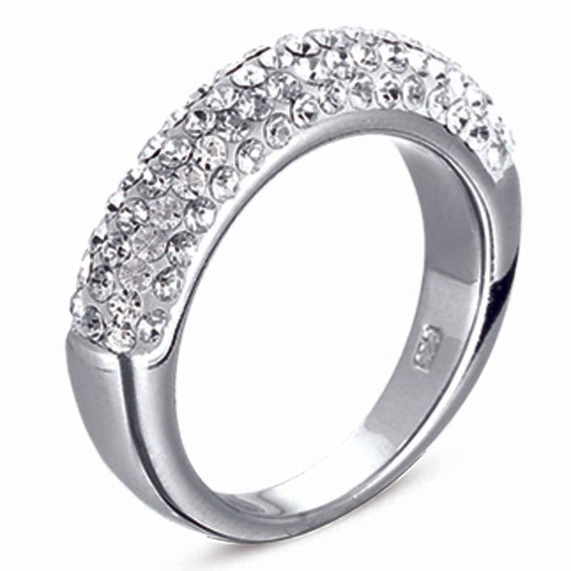 STERLING SILVER RING WITH CZ STONES