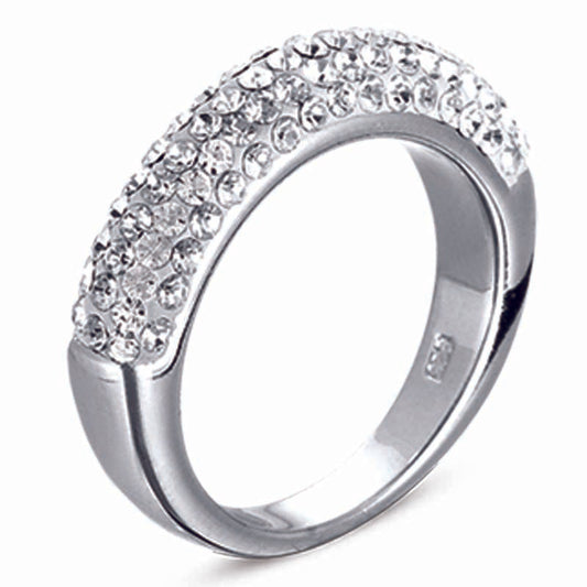 STERLING SILVER RING WITH CZ STONES