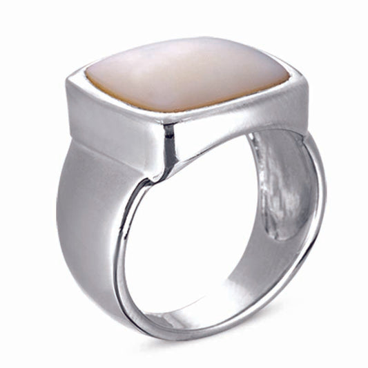STERLING SILVER RING WITH MOTHER OF PEARL