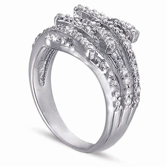 STERLING SILVER RING WITH CZ STONES
