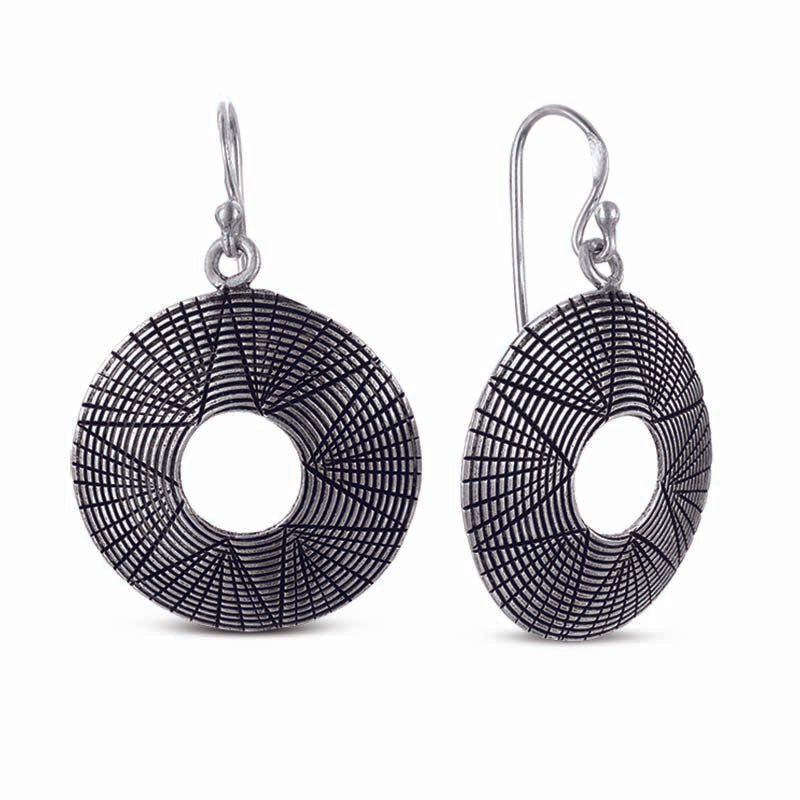 STERLING SILVER OXIDEZED DANGLE EARRINGS