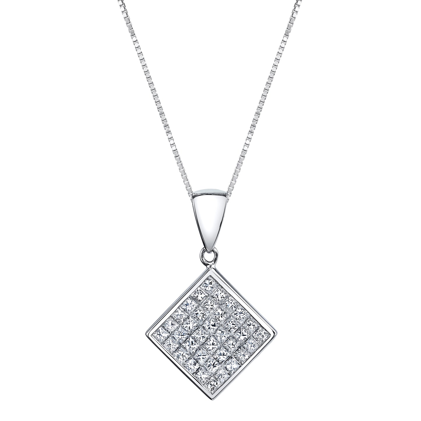 14K White Gold Diamond Necklace