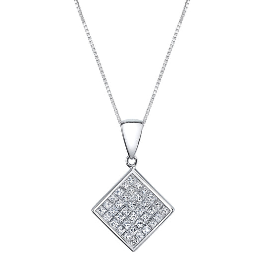 14K White Gold Diamond Necklace