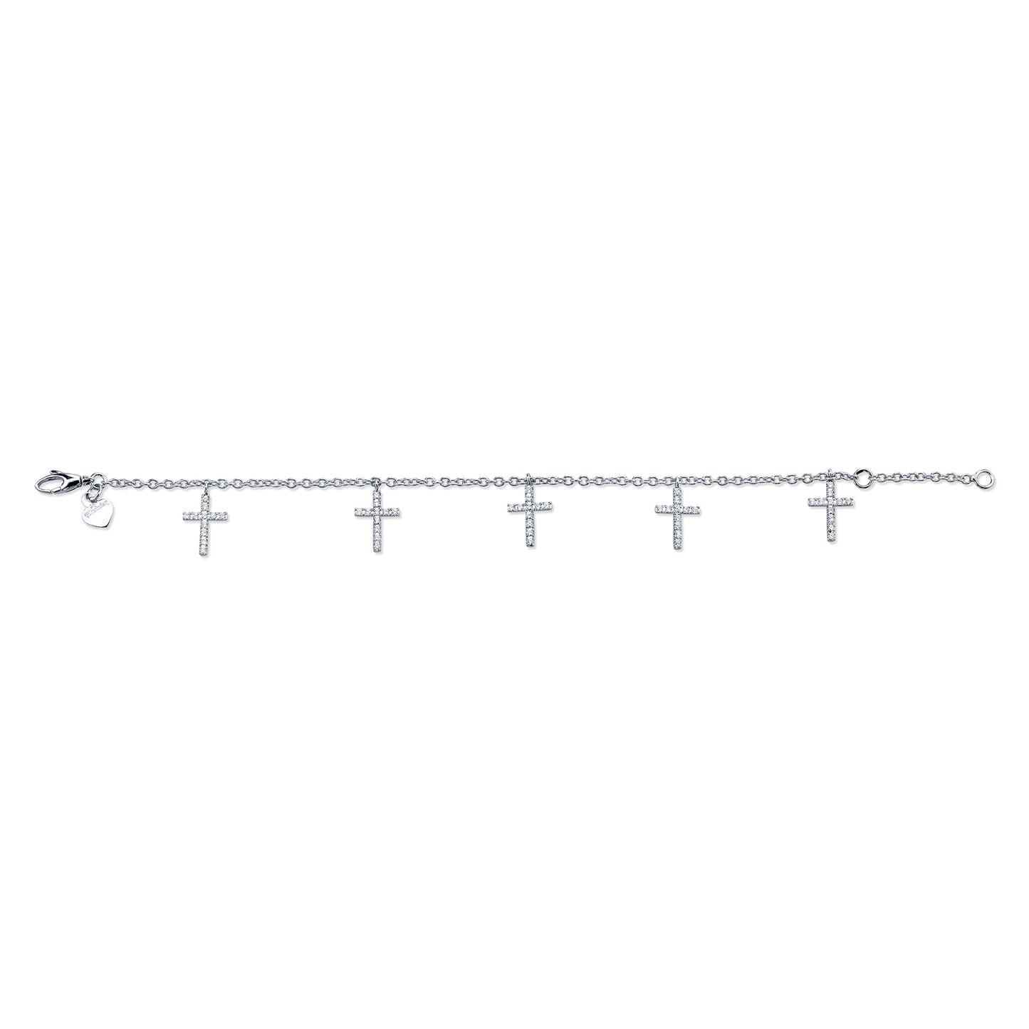14 Karat Diamond Multi Cross Bracelet 6" or 7"