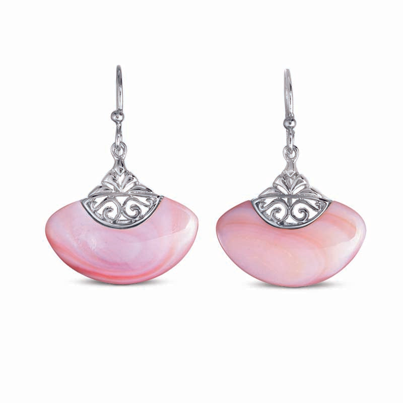 STERLING SILVER DANGLE EARRINGS WITH MOTHER OF PEARL