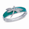 STERLING SILVER DRAGONFLY BANGLE WITH CZ STONES