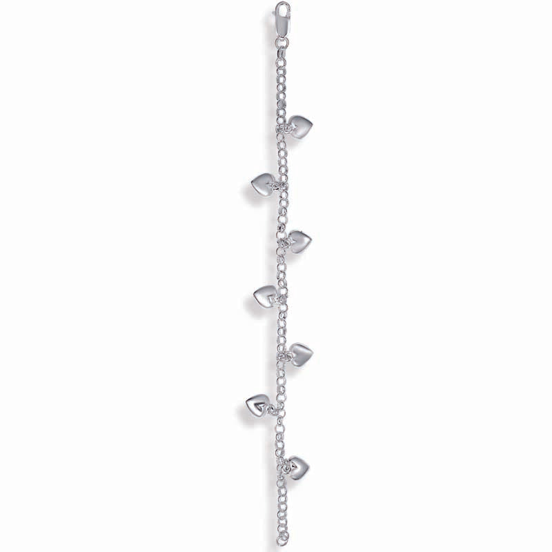 STERLING SILVER HEART CHARM BRACELET