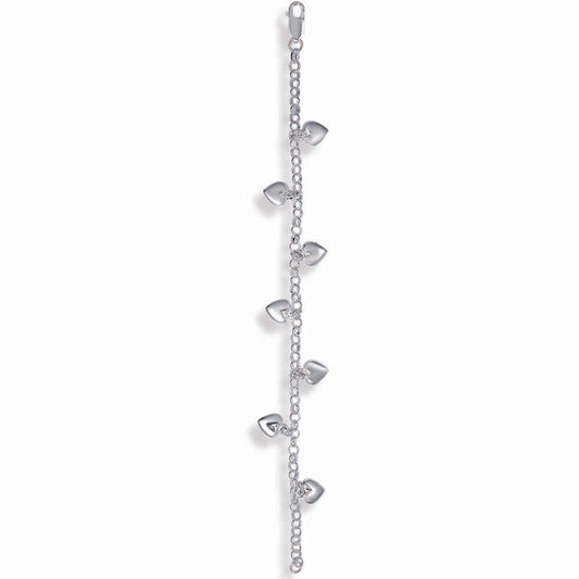 STERLING SILVER HEART CHARM BRACELET