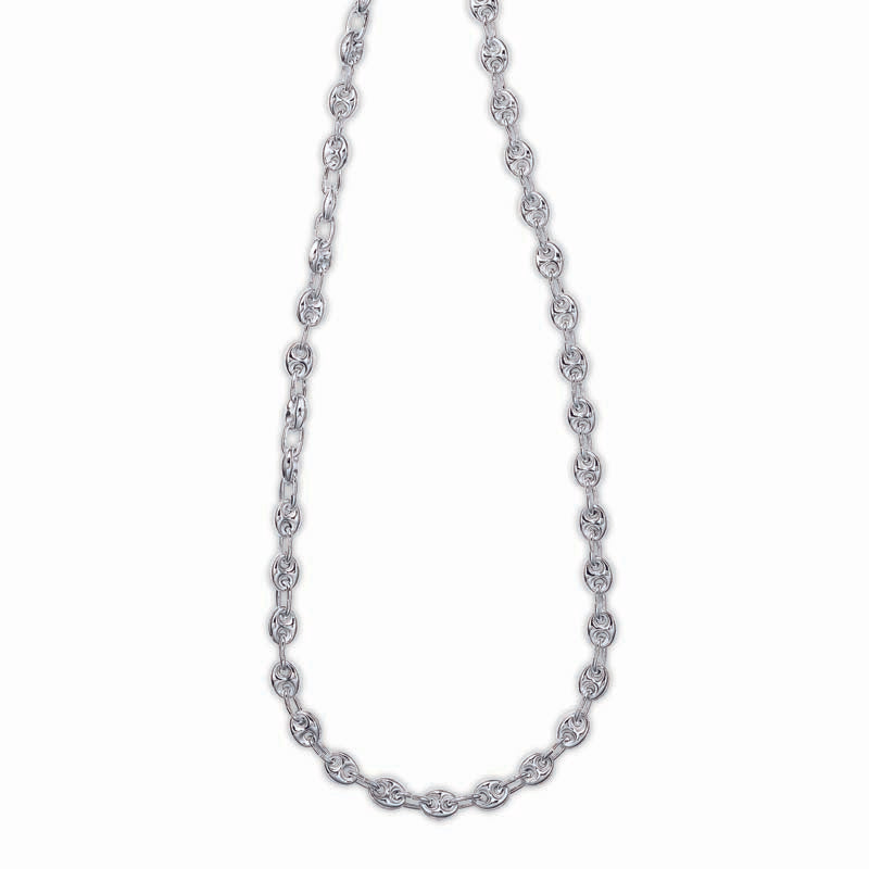STERLING SILVER PUFFED LINK CHAIN
