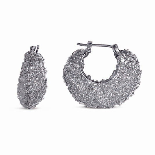 STERLING SILVER WIRE HOOP EARRINGS
