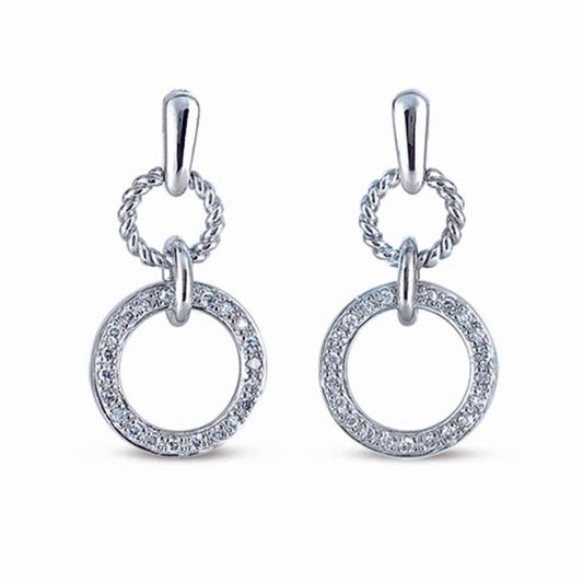 STERLING SILVER DROP EARRINGS WITH CZ STONES