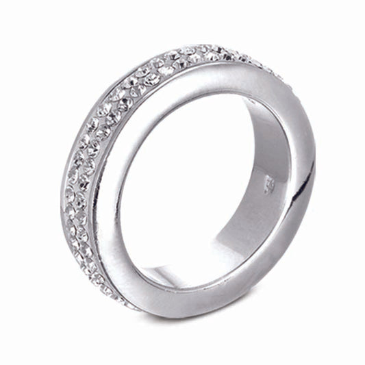 STERLING SILVER ETERNITY BAND WITH CZ STONES