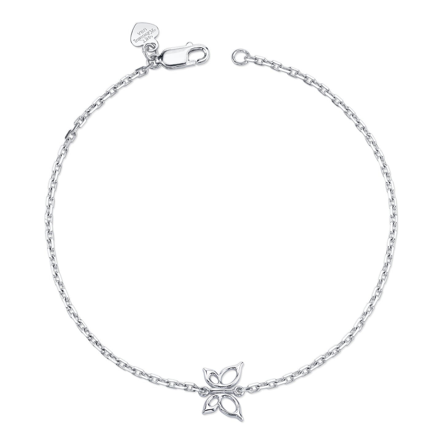 14K White Gold Kids Butterfly Bracelet
