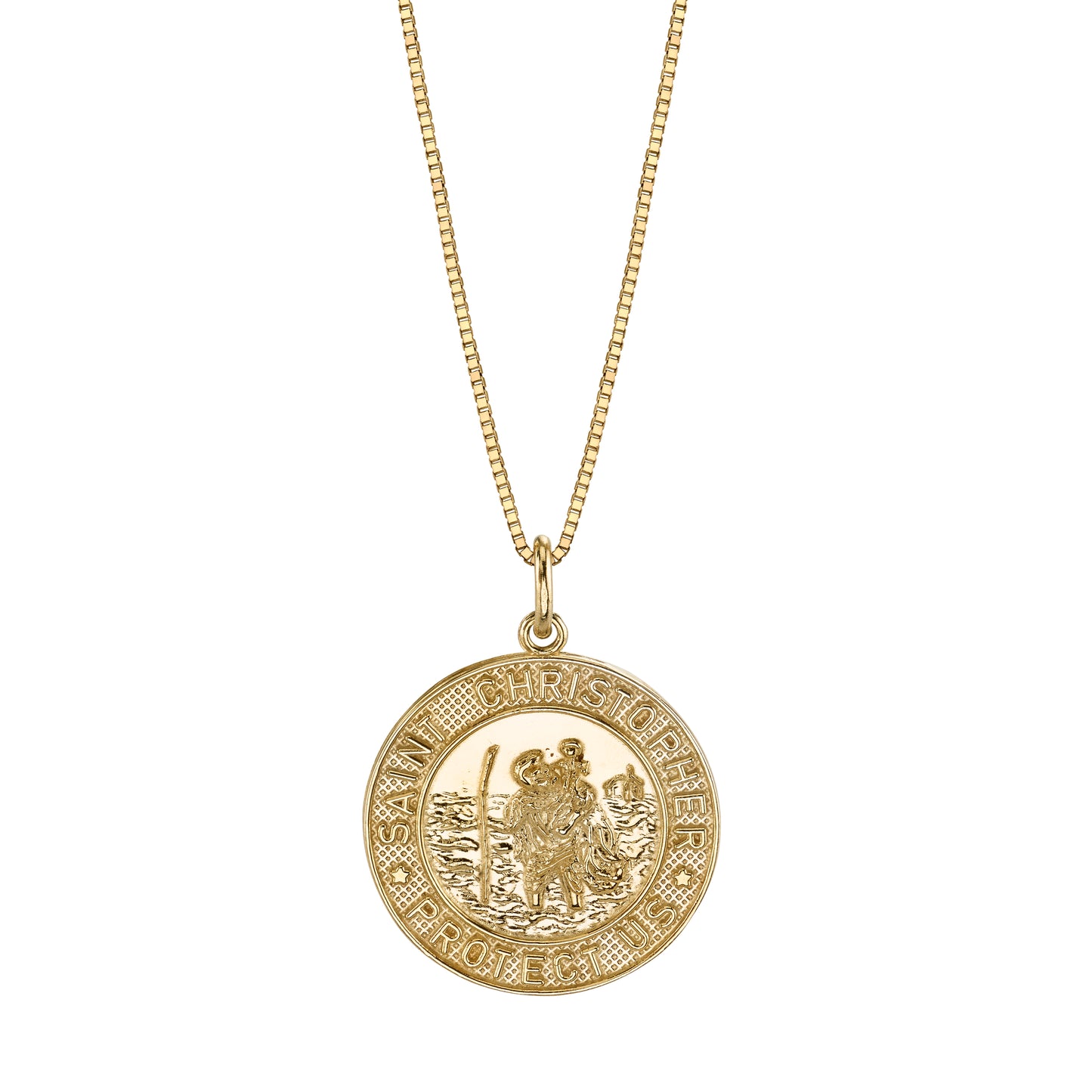 14K Yellow Gold Saint Christopher Necklace