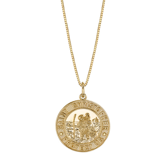 14K Yellow Gold Saint Christopher Necklace