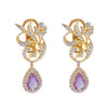 ROSE GOLD EARRINGS WITH DIAMONDS AND AMETHYST