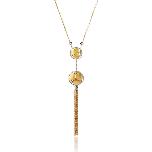 14K Two tone long necklace