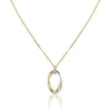 14K Two tone double oval pendant necklace