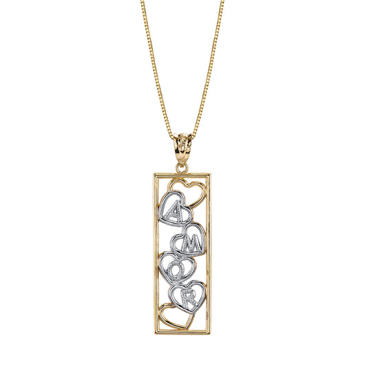 14K Two Tone "Amor" Necklace