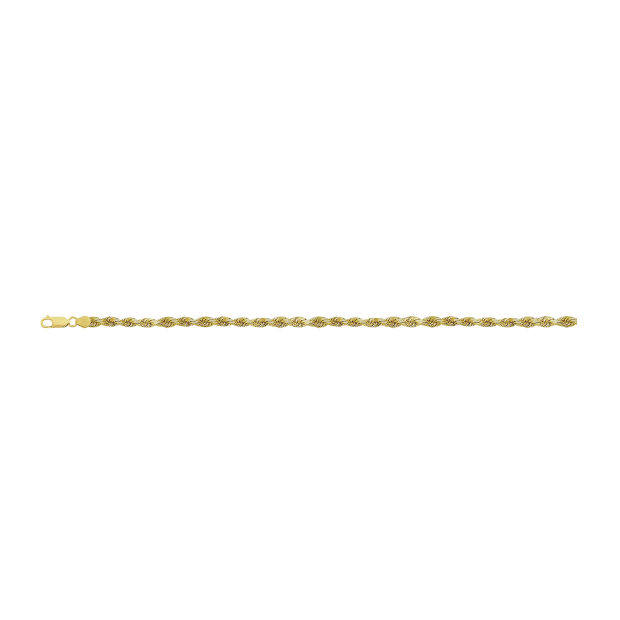 14K Yellow Gold 1.5mm Diamond Cut Rope Chain