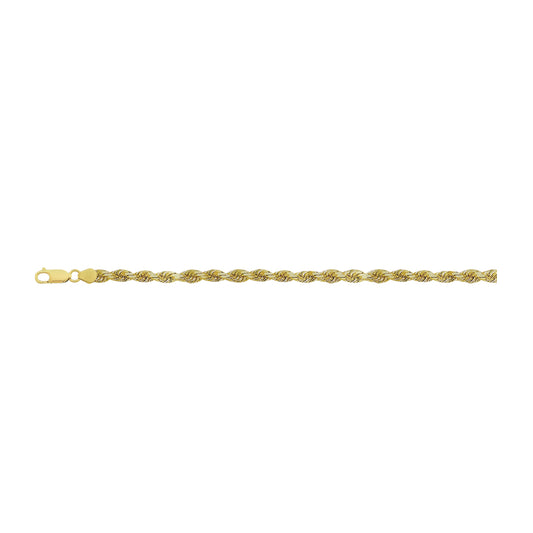 14K Yellow Gold 2.5mm Diamond Cut Rope Chain