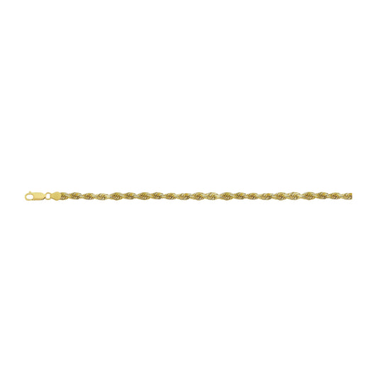 14K Yellow Gold 2mm Diamond Cut Rope Chain