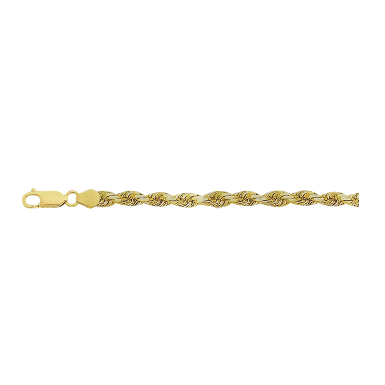 14K Yellow Gold 3.5mm Diamond Cut Rope Chain