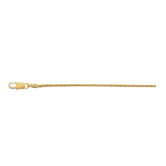 14K Yellow Gold 1.5mm Wheat Chain
