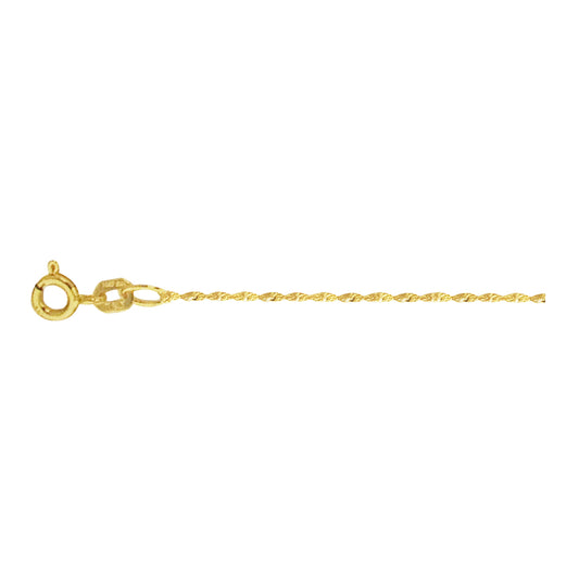 14K Yellow Gold 1mm Singapore Chain