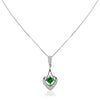 Sterling silver pendant necklace with emerald cz stone