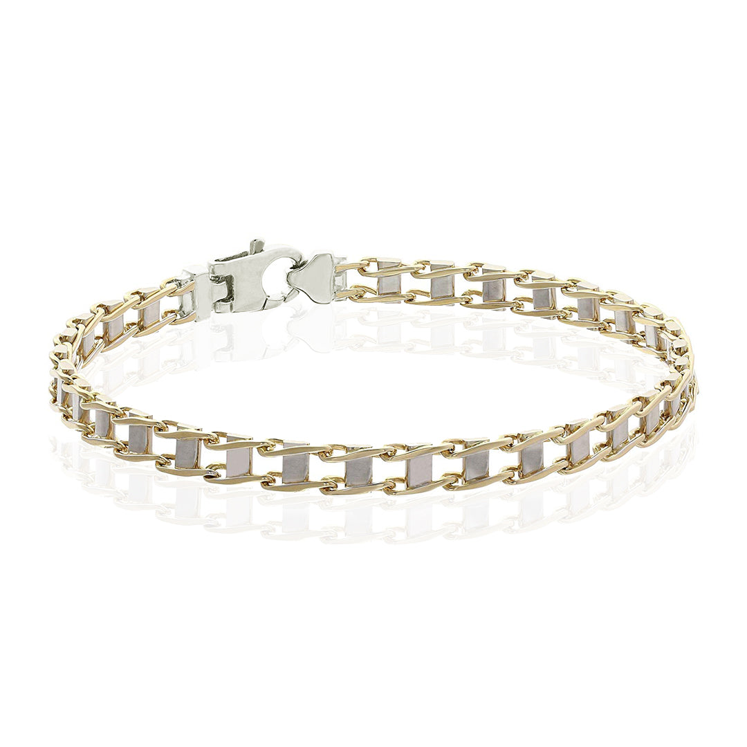 Men's Two Tone Railroad Track Bracelet
