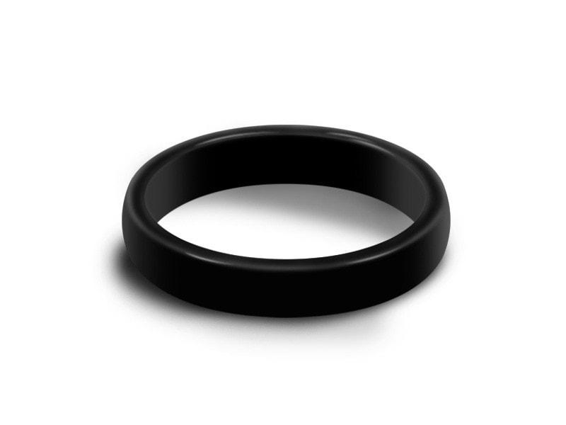 Tungsten Classic Wedding Band - High Polish - Engagement Ring - Black Wedding Ring - Dome Shaped - Comfort Fit 4mm - Vantani Wedding Bands