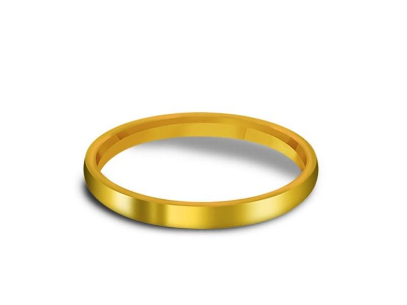 Tungsten Classic Wedding Band - High Polish - Yellow Gold Plated - Engagement Ring - Flat Shaped - Comfort Fit 2mm - Vantani Wedding Bands