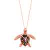 14K Rose Gold Sea Turtle (Honu) Diamond Necklace
