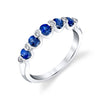 14K White Gold Engagement Band With Diamonds And Sapphires