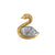 14K Yellow and White Gold Swan Brooch/Pin With Diamonds