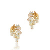 14K Yellow gold fancy earrings with diamonds and opal