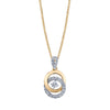 14K Two Tone Diamond Circle Necklace