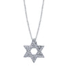 14K White Gold Star Of David Diamond Necklace