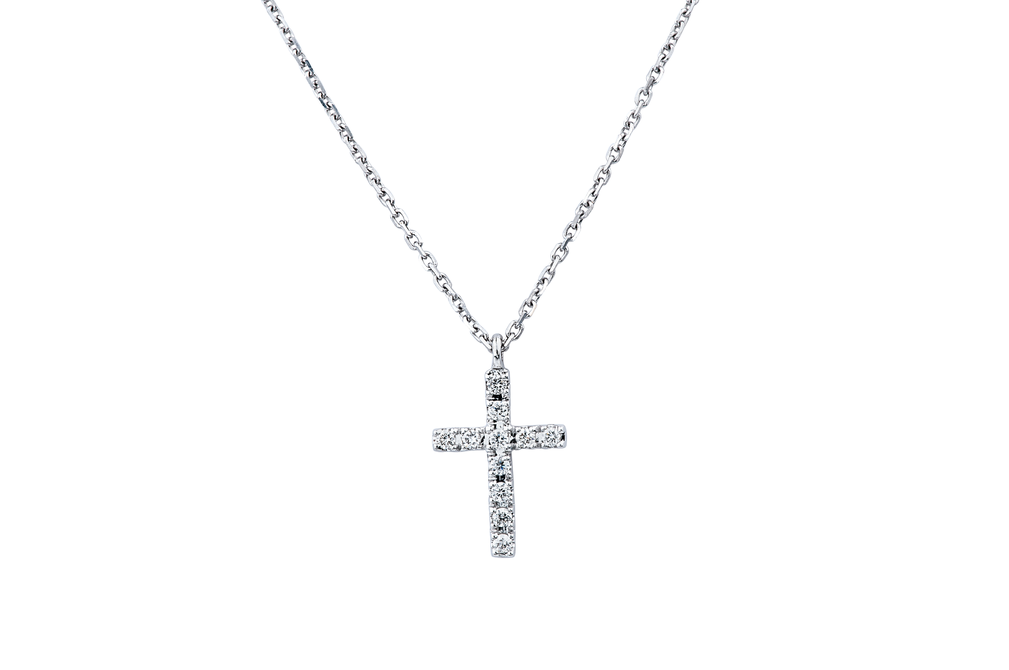 Diamond cross pendant 14k 2025 white gold