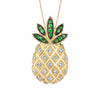 14K Yellow Gold Pineapple Necklace With Diamonds And Tsavorites